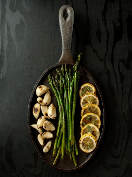 Photograph Ryan Manjarrez Grilled Asparagus on One Eyeland