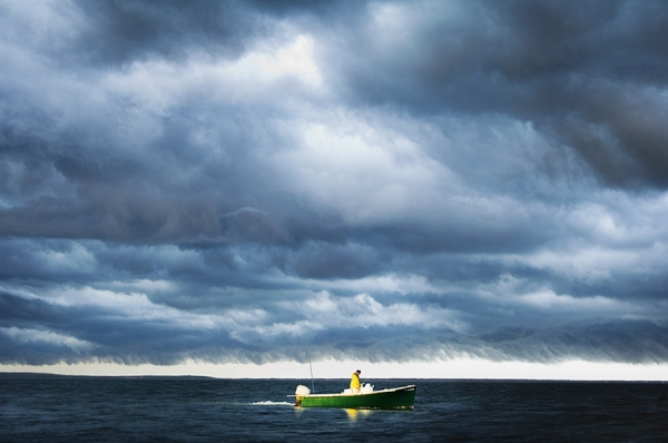 Photograph Mitchell Funk Boat Dark Clouds on One Eyeland