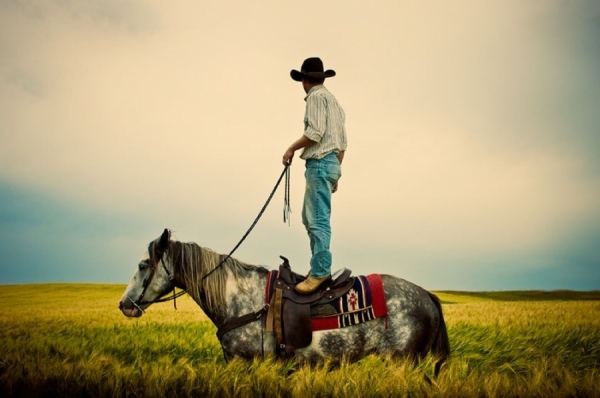 Photograph Christopher Wilson Cowboy On Horse on One Eyeland