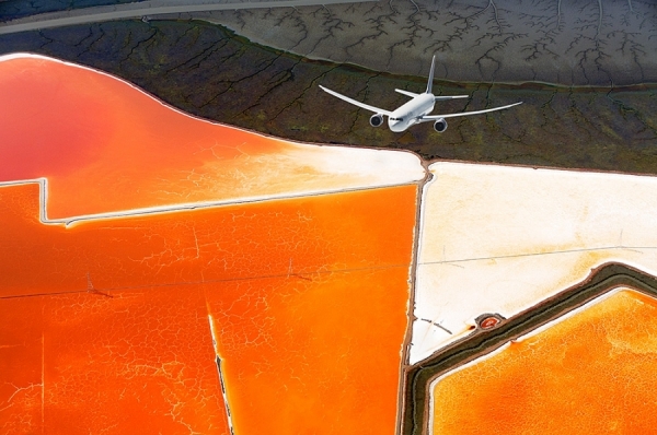 Photograph Mitchell Funk High Angle View Of  Jet Plane on One Eyeland