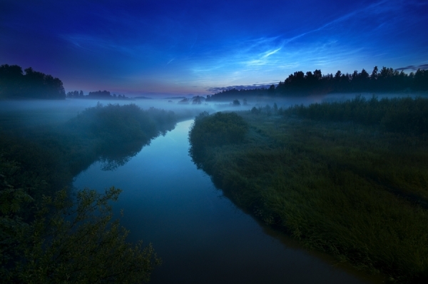Photograph Mikko Lagerstedt Mist And Noctilucent Clouds on One Eyeland