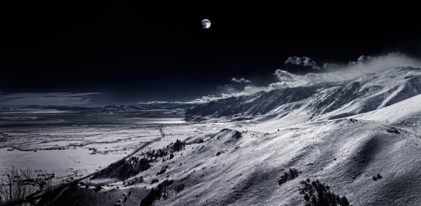 Photograph George Kavanagh Moon And Snow Scape 2 on One Eyeland