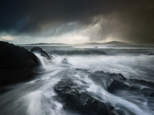 Photograph Julian Calverley Passing Squall Sound Of Taransay Isle Of Harris on One Eyeland
