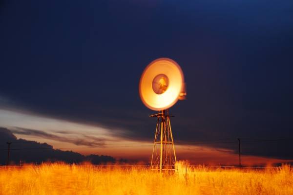 Photograph Brandon Barnard Speedy Windmil At Night on One Eyeland