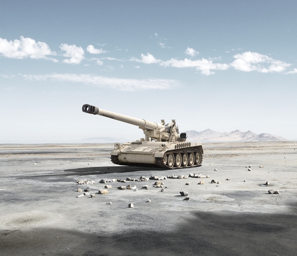 Photograph John Fulton Tank In Dry Lake Bed on One Eyeland