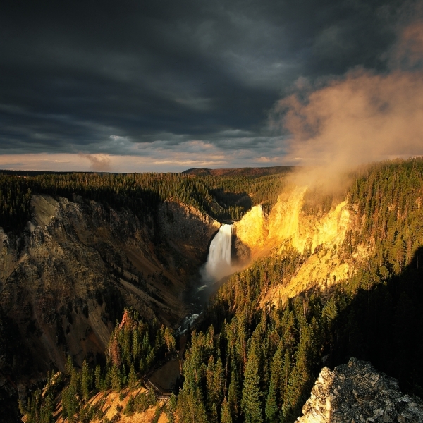 Photograph Chip Henderson Yellowstone Waterfall on One Eyeland