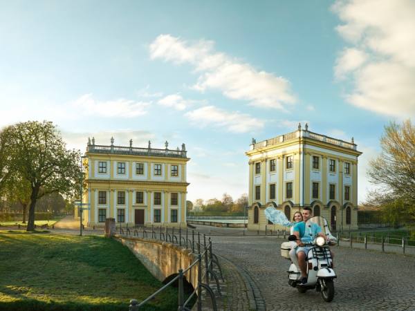 Photograph Florian Eisermann Kassel Orangerie Happy Scooter Couple on One Eyeland
