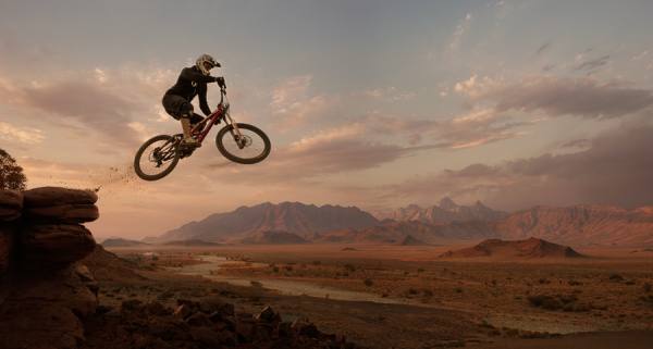 Photograph Erik Almas Biker In Namibia on One Eyeland