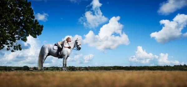 Photograph George Kamper Casa De Campo White Horse on One Eyeland