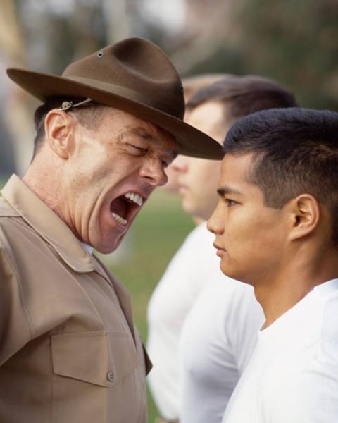 Photograph Gerry Wilson Drill Sergeant  Recruit on One Eyeland