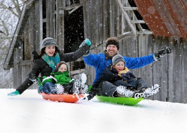 Photograph Chip Henderson Snow Sledding on One Eyeland