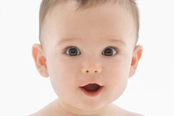 Photograph Nancy Brown Surprised Baby on One Eyeland