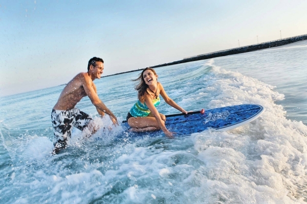 Photograph Pete Barrett Visit Florida Surf Couple on One Eyeland