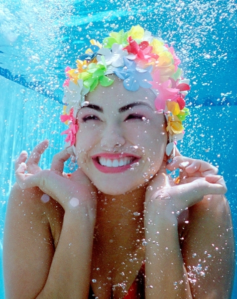Photograph Nancy Brown Woman Underwater Headshot on One Eyeland