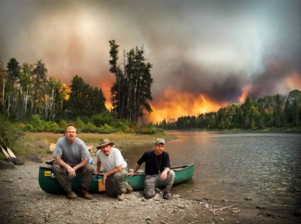 Photograph Greg Whitaker Boundary Waters Forest Fire on One Eyeland