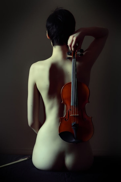 Photograph Michel Feugeas The Violin on One Eyeland