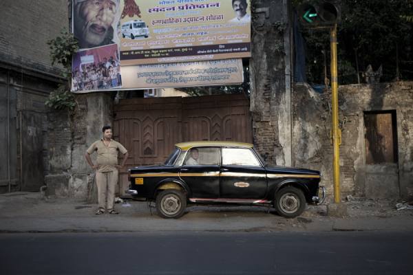 Photograph Markku Lahdesmaki Mumbai Taxi Company Number 44 on One Eyeland