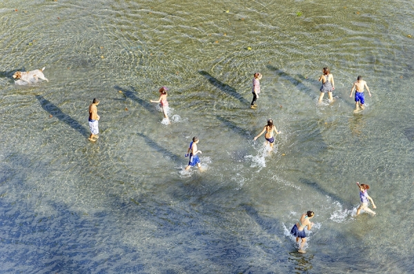 Photograph Mitchell Funk Playing In The Water on One Eyeland