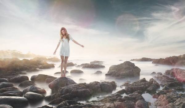 Photograph Bill Cash Seascape Girl on One Eyeland