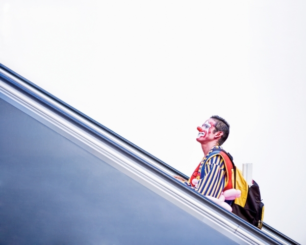 Photograph Pete Barrett Clown on One Eyeland