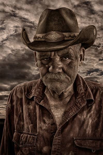 Photograph David Morris Cowboy on One Eyeland