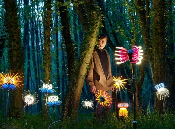Photograph Rudi Sebastian Lamp Designer Surrounded By His Work on One Eyeland
