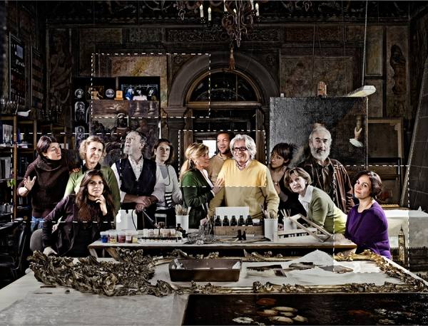 Photograph Gianni Canali Restorers on One Eyeland