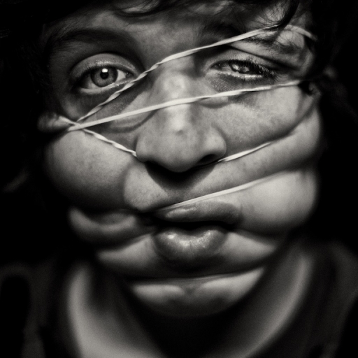 Photograph Phil Kneen Rubber Band Face on One Eyeland