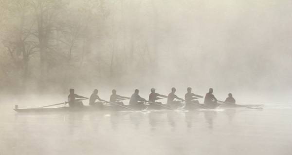 Photograph Larry Hamill Rowers on One Eyeland