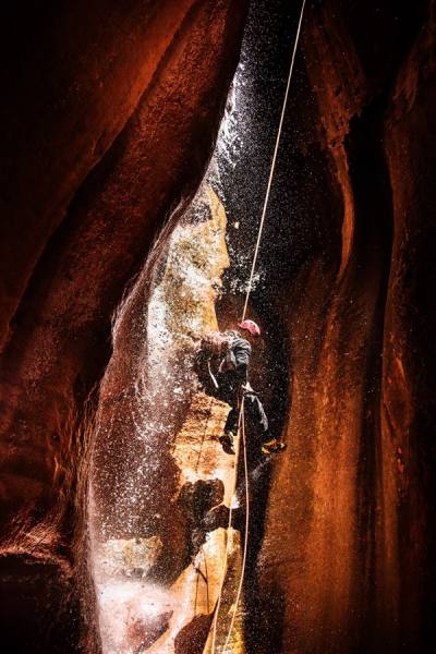 Photograph Laura Barisonzi Waterfall Canyoneering on One Eyeland