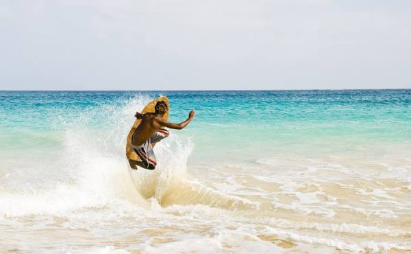 Photograph Andrew Lever Jumping The Wave on One Eyeland