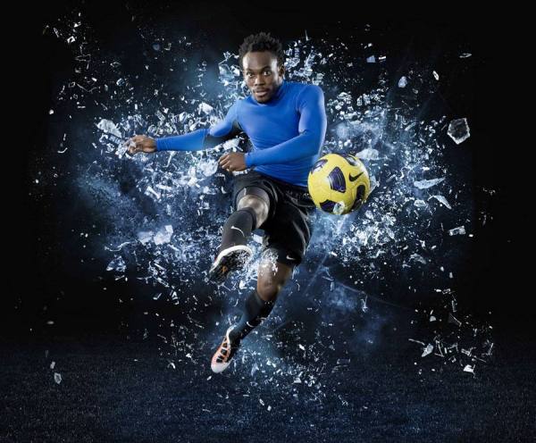 Photograph Vince Starr Michael Essien Nike on One Eyeland