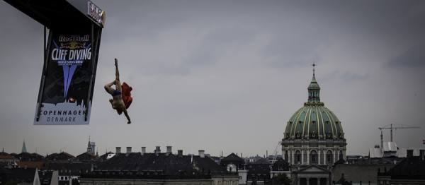 Photograph Mark Wengler Red Bull Cliff Dive Event In Copenhagen on One Eyeland