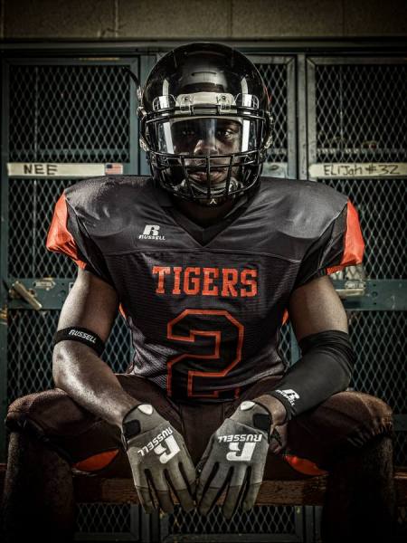 Photograph Andy Mahr Russell Athletics Football Player 2 on One Eyeland