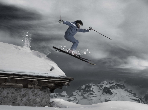 Photograph Alberto Bonardi Skiing on One Eyeland