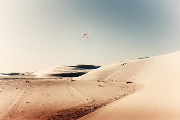 Photograph Christopher Wilson Skydiver Over Desert on One Eyeland