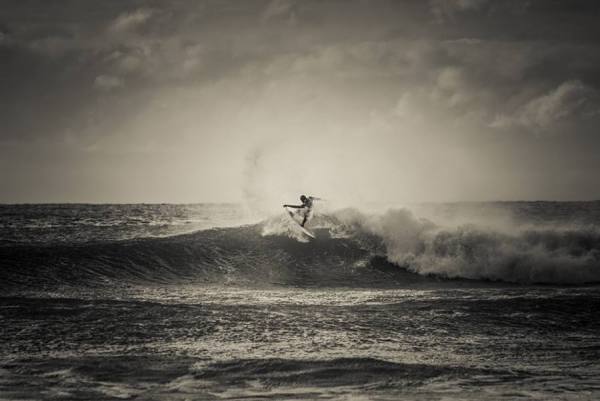 Photograph Andrew Lever Surfer on One Eyeland