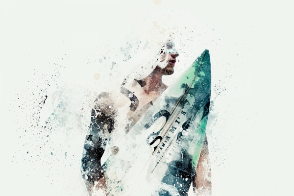 Photograph Christopher Wilson Surfer on One Eyeland