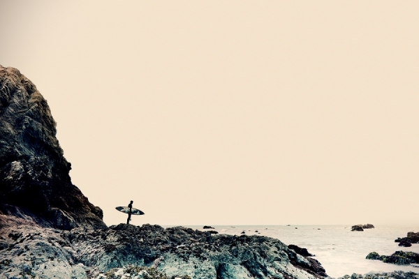 Photograph Christopher Wilson Surfer By Cliffs on One Eyeland