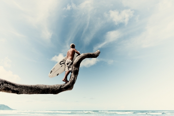 Photograph Christopher Wilson Surfer On Tree on One Eyeland
