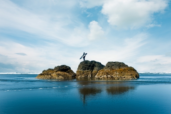 Photograph Christopher Wilson Surfing on One Eyeland