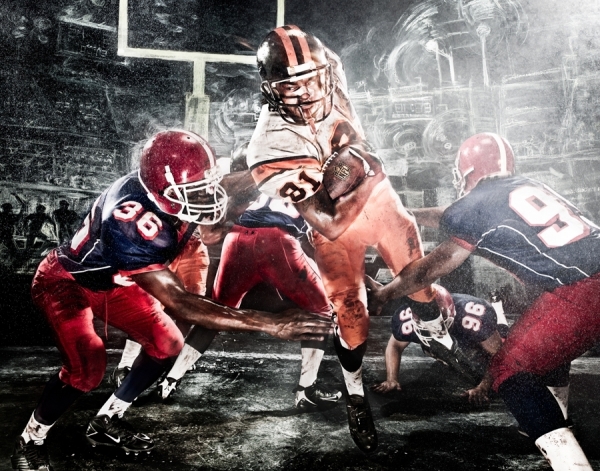 Photograph Brian Kuhlmann Tackle on One Eyeland