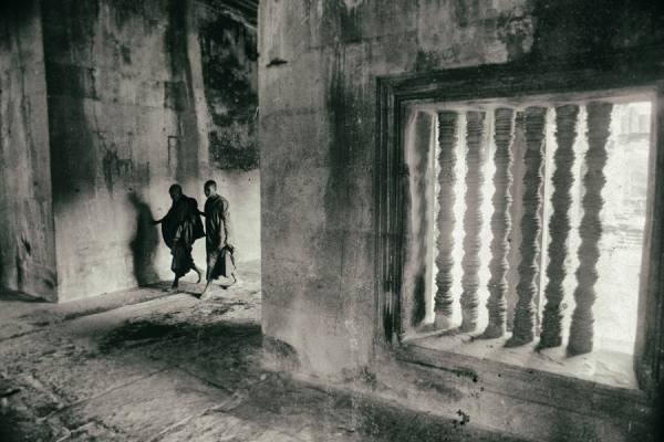 Photograph Ian Thuillier Three Monks on One Eyeland