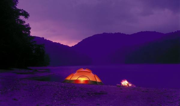 Photograph Chip Henderson Camping on One Eyeland