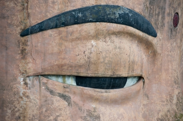 Photograph Nancy Brown Eye Of Giant Buddah China on One Eyeland