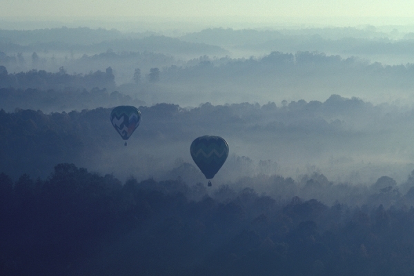 Photograph Chip Henderson Foggy Morning Balloons on One Eyeland