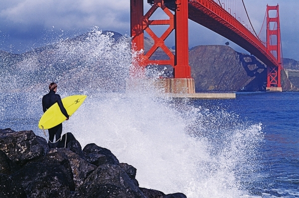 Photograph Mitchell Funk Golden Gate Bridge Wave on One Eyeland