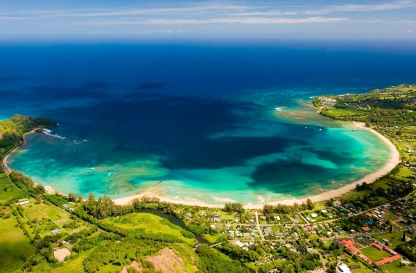 Photograph Kevin Steele Hanalei Aerial on One Eyeland