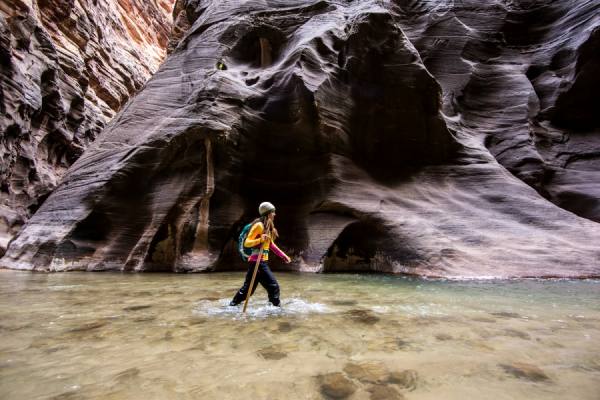 Photograph Jordan Siemens Hiking The Zion Narrows on One Eyeland