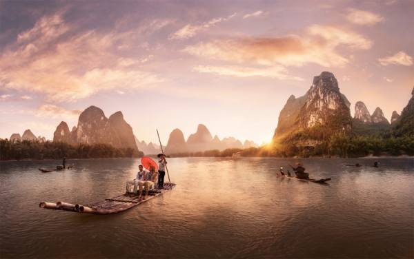 Photograph Nick Hall Li River Rafting on One Eyeland